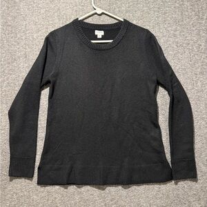 J Crew Extra Soft Wool Blend Sweater Womens M black crewneck comfy minimalist